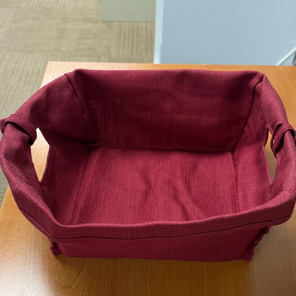 Longaberger small storage solutions basket liner in paprika. Button closures.